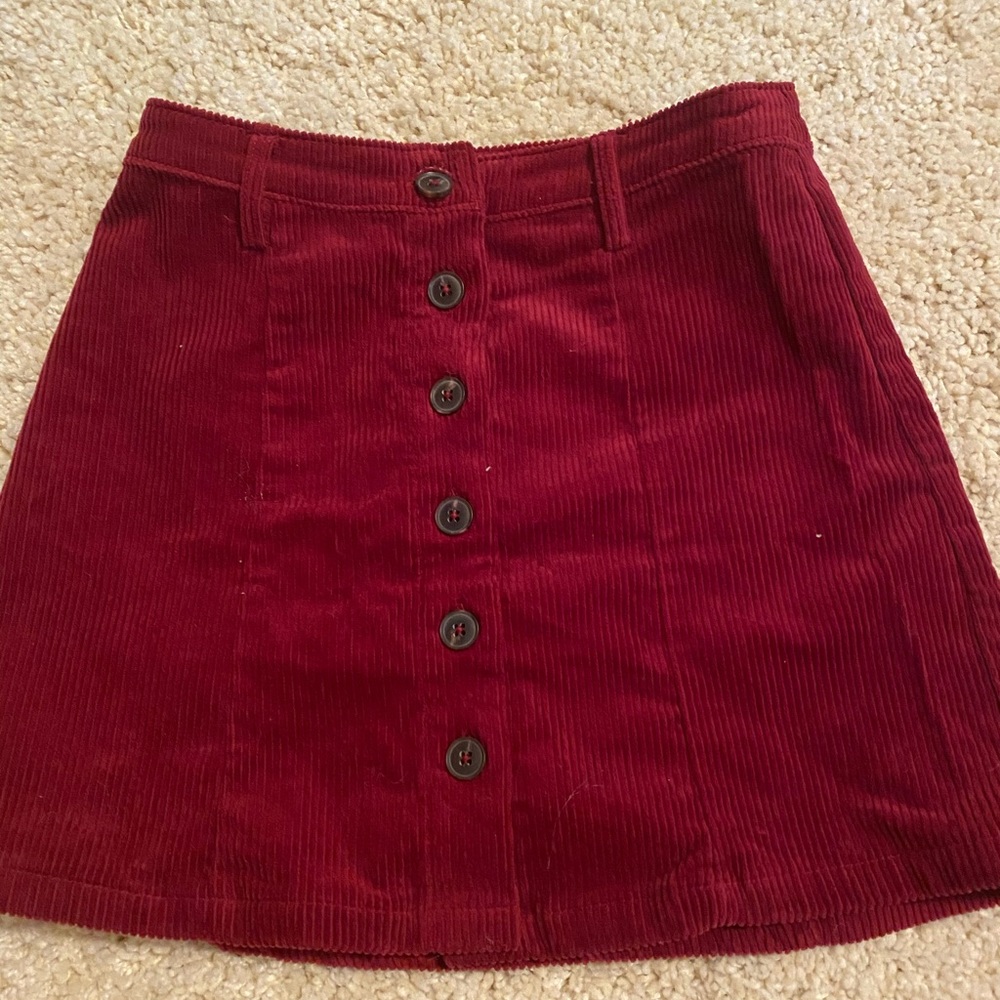 corduroy red skirt forever 21